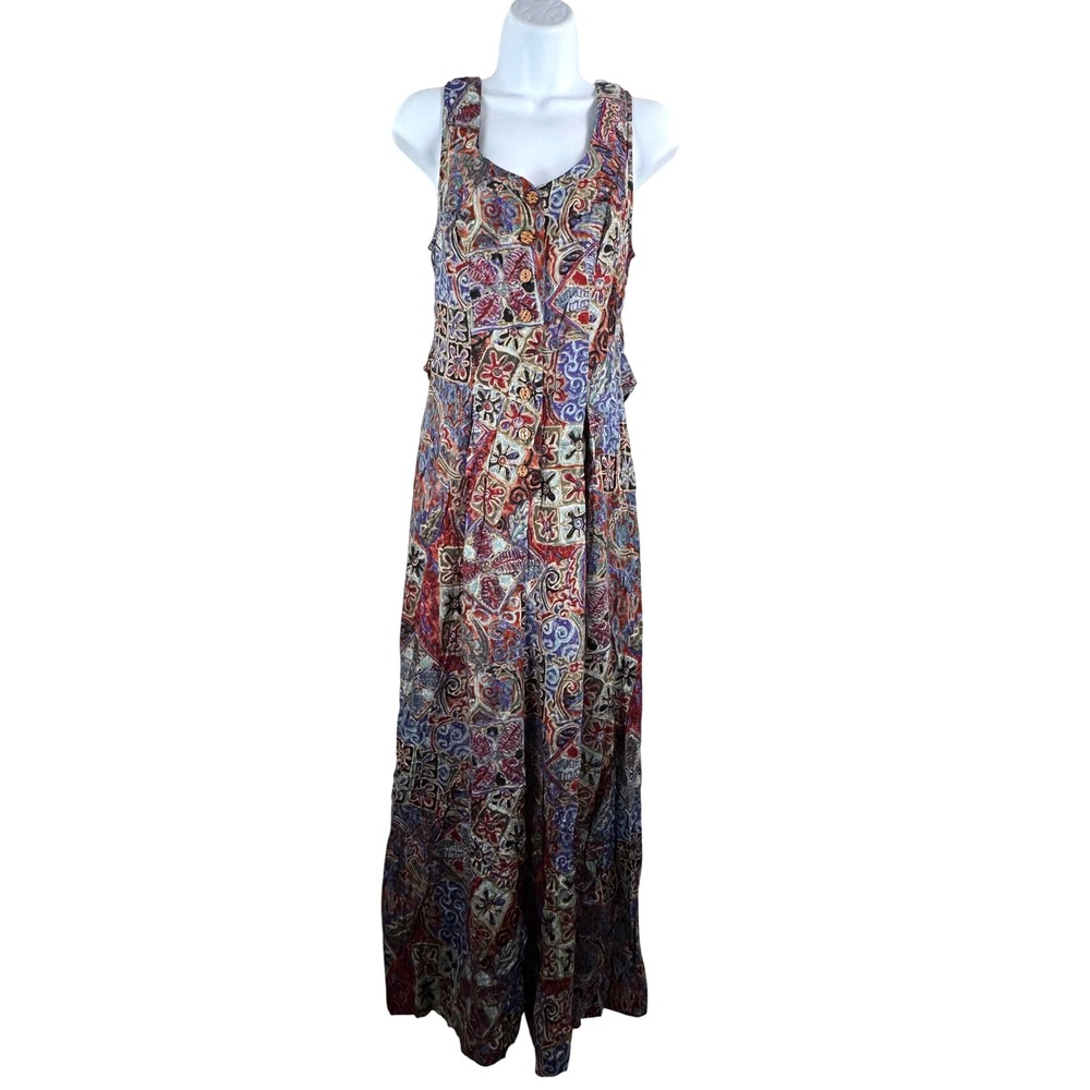 VTG All That Jazz 90s Boho Paisley wide leg jumpsuit 90s retro artsy